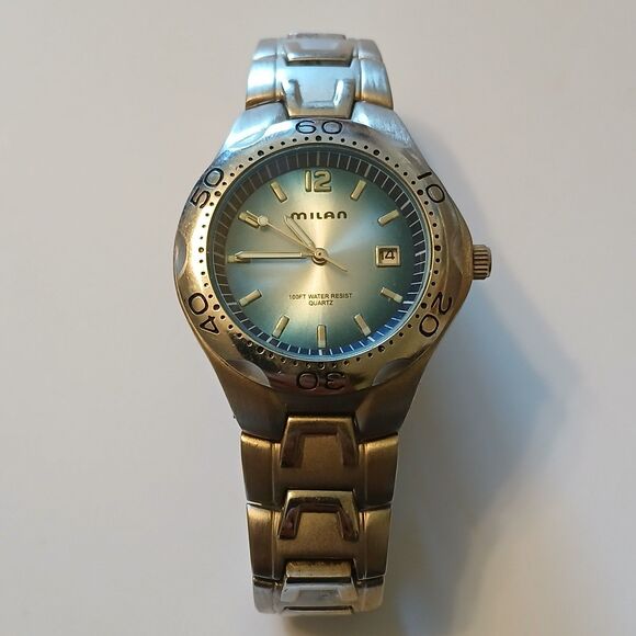 Vintage Milan Unisex Date Indicator Japan Quartz Movt Watch WR 100FT MLS10152 - Picture 1 of 13